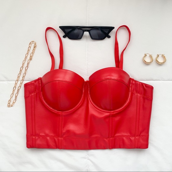 ShopByCarter Tops - faux leather corset bustier